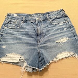 American Eagle Outfitters Blue Distressed Women Shorts 18